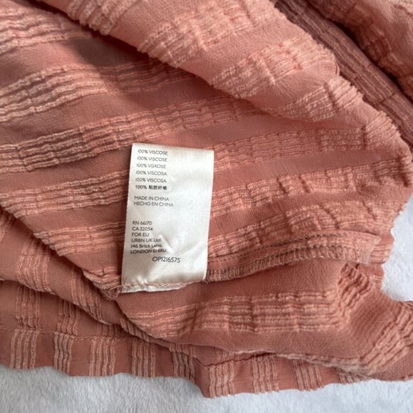 Anthropologie Womens Romy Textured Peasant Henley Button Up Blouse Top XS Peach - Picture 5 of 8